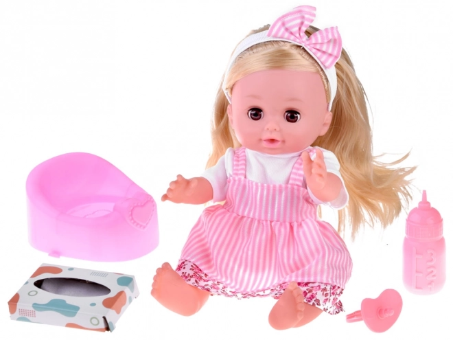 Interactive Baby Doll with Blonde Hair and Accessories