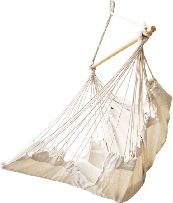 Bézs brazil függőszék lábtartóval, 130 cm