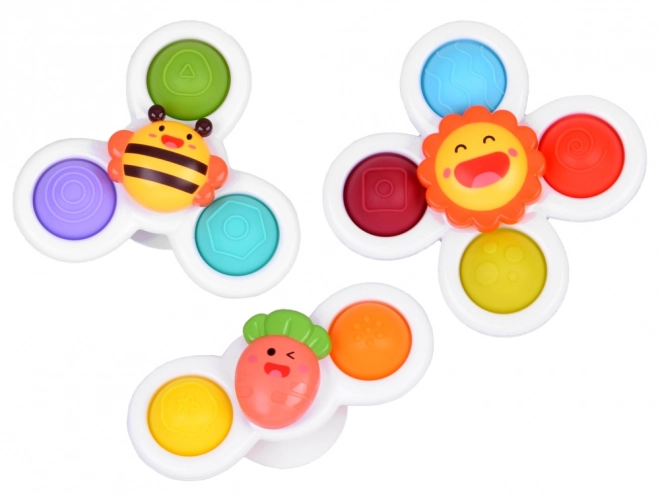 Sensory Fidget Spinner with Suction - Set of 3