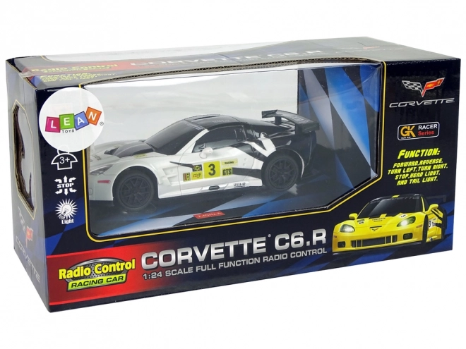 Remote Control Sports Car 1:24 Corvette C6.R White with Lights