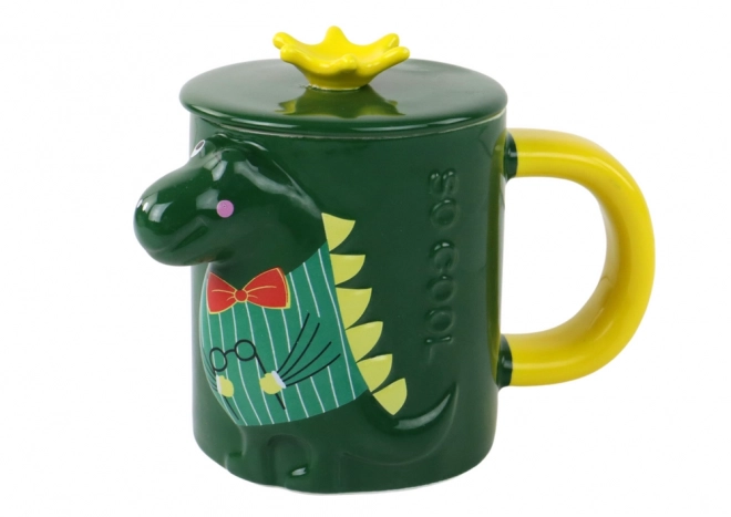 Green Dinosaur Mug with Lid