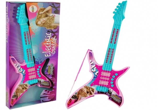 Electric Guitar with Lights and Sounds Pink 62 cm