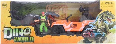 Set dinosaure avec 4x4 tout-terrain et figurines