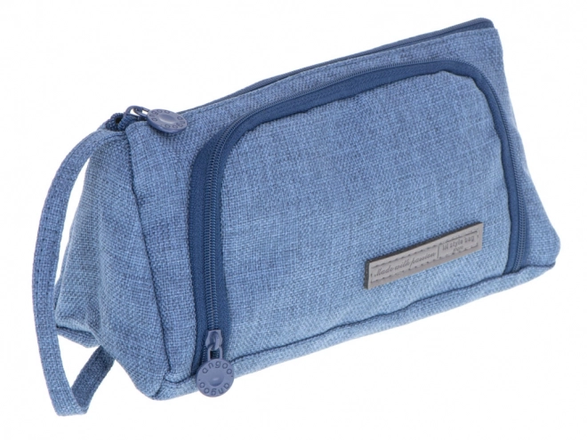 Double Compartment School Pencil Case Navy