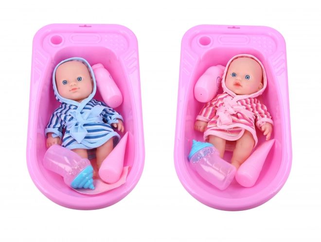 Baby Doll with Bathing Tub Set