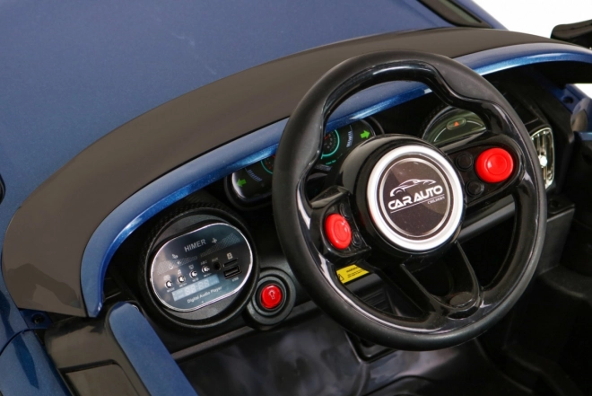 Super-S elektrické auto pre deti + Diaľkové ovládanie + Pomalý štart + EVA kolesá + Zvuky Svetlá – Modré