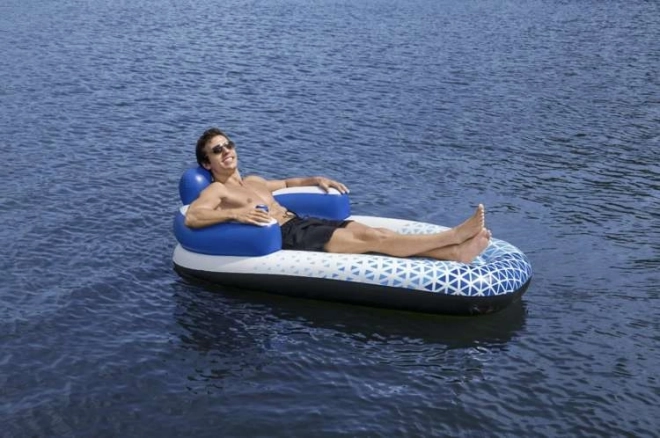 Inflatable Pool Float with Backrest and Cup Holder