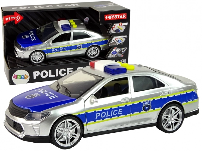 Police Car Toy with Friction Drive Sounds and Lights