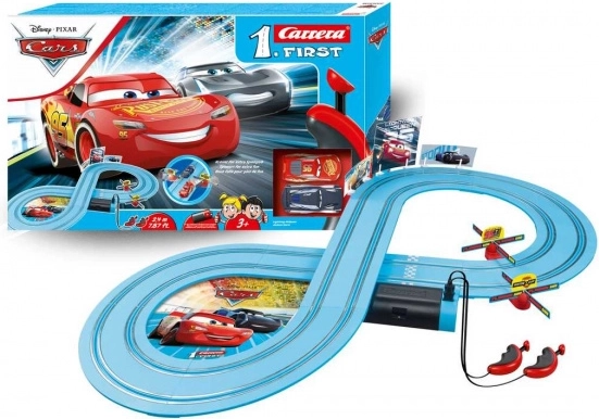 Carrera First CARS Power Duel Slot Car Track 2.4 m