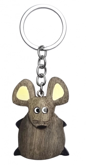 Large Wooden Mouse Keychain