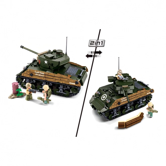 Sluban Army WW2 Battle Tank M4A3 Sherman