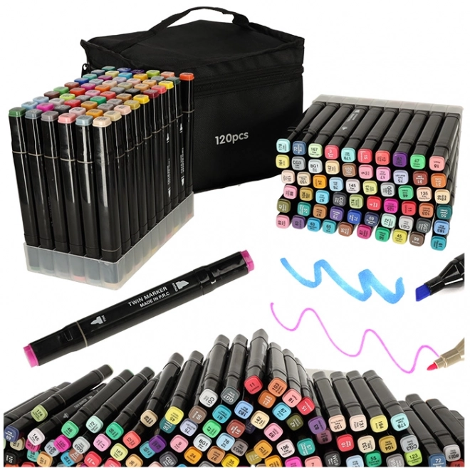 Double-Sided Alcohol Marker Set with Case and Stand