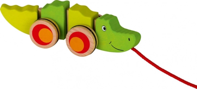 Wooden Pull-Along Crocodile Toy