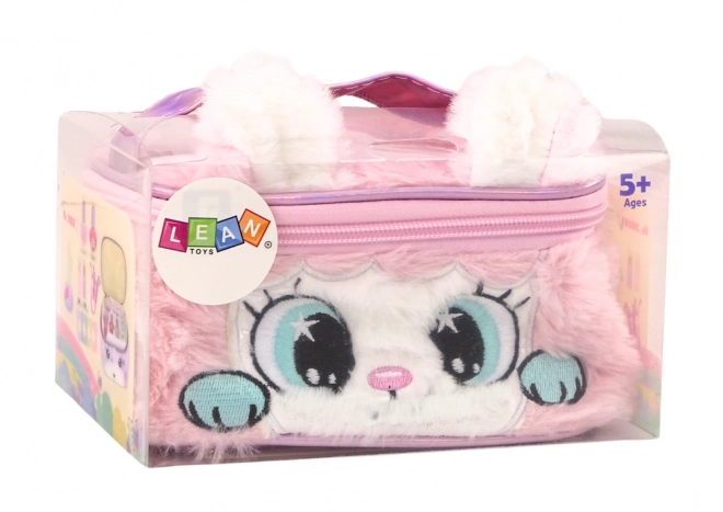 Beauty Set with Plush Cat Vanity Bag