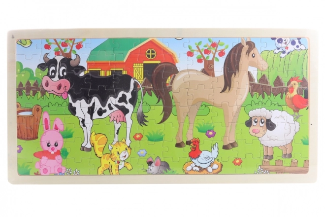 Wooden puzzle with animals
