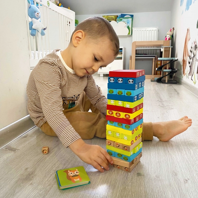Wooden Game Jenga Animals TOOKY TOY