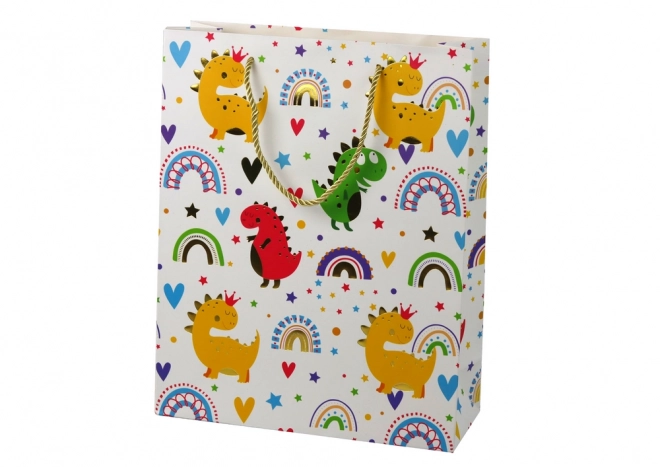 Gift Bag Colorful Dinosaurs Rainbow