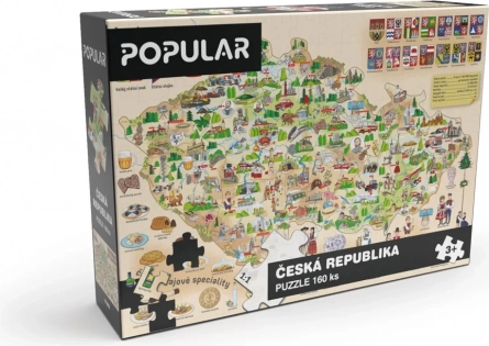 Populaire puzzelkaart van Tsjechië 160 stukjes