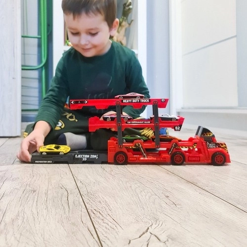 Truck and Trailer Set with 6 Cars