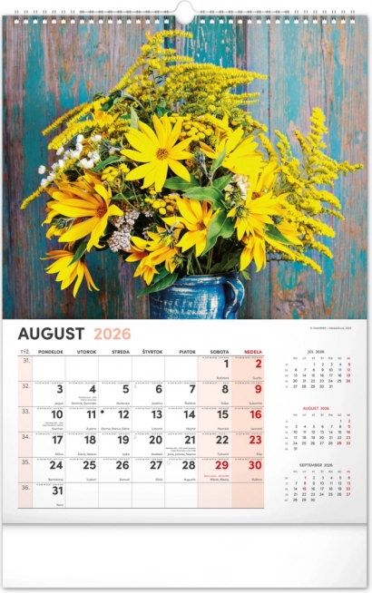 Wall Calendar Flowers 2026