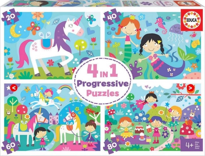 Educa progressive children's puzzle - Magic Friends