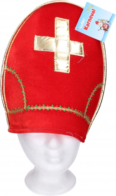 St. Nicholas fleece hat with gold embroidery 31 × 28 cm