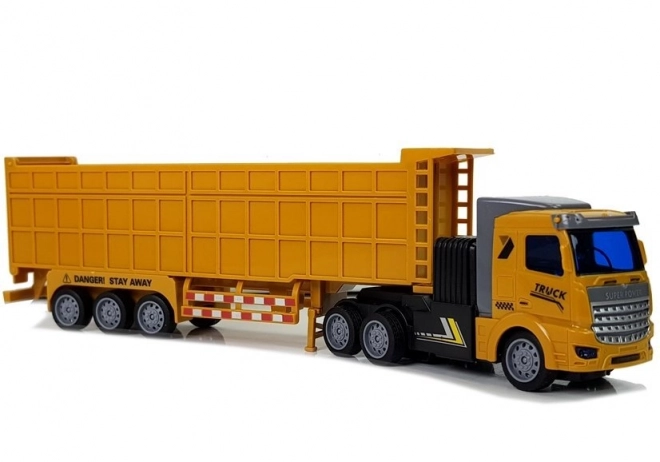 Remote Control Yellow Truck with Large Trailer