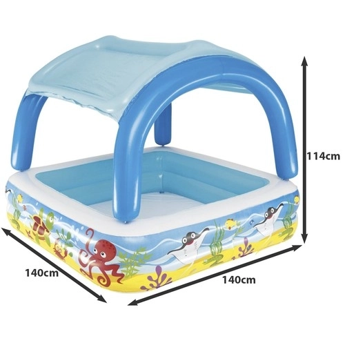 Inflatable Pool with Canopy for Kids