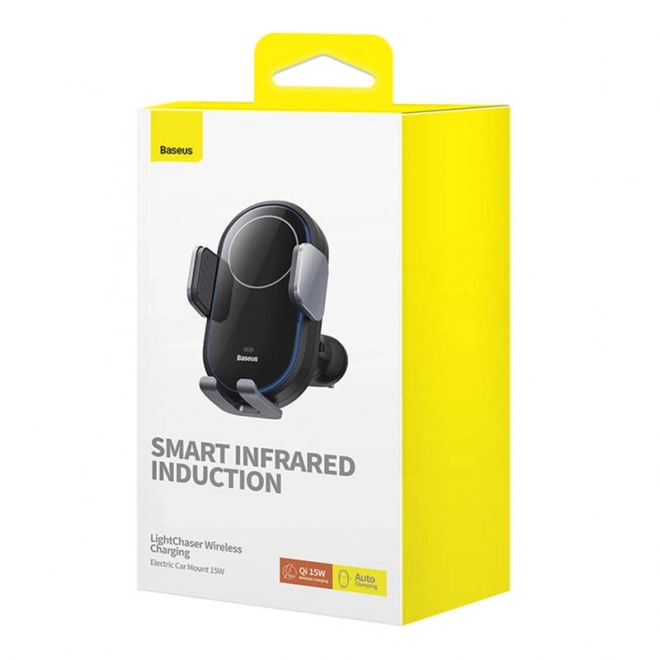 Supporto auto con caricatore a induzione Baseus LightChaser nero