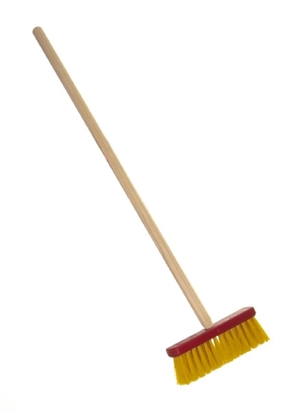 Red Broom with Wooden Handle 80cm