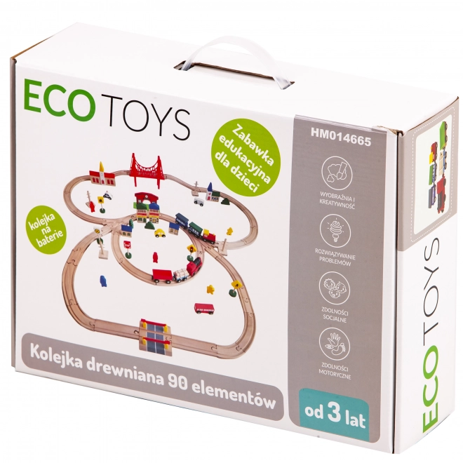 EcoToys Wooden Battery-Operated Train Set