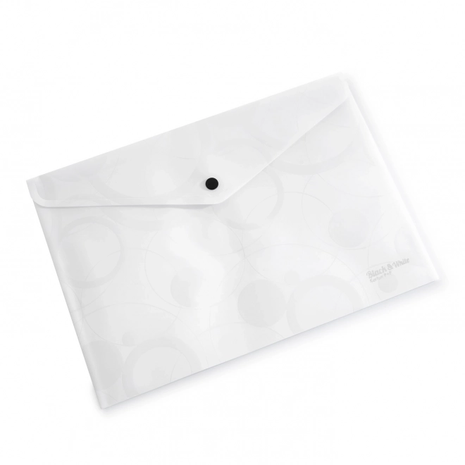 Black and White Polypropylene Document Envelope