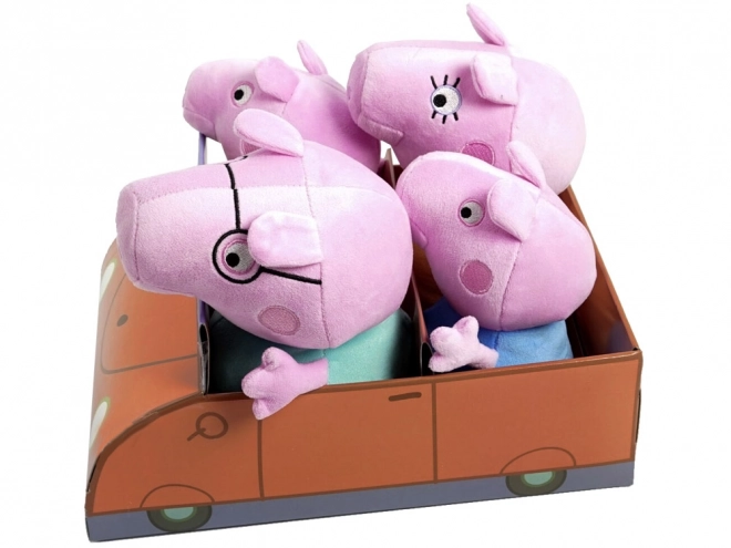 Simba Peppa Pig Family Plush Toy Set with Car