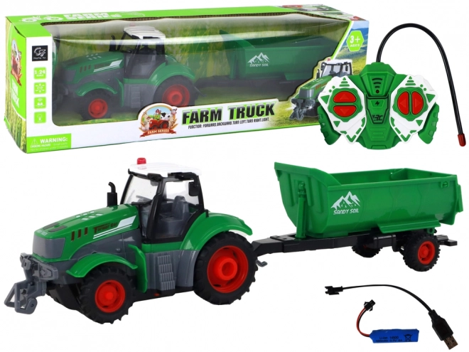 Remote Control Tractor with Trailer and Lights