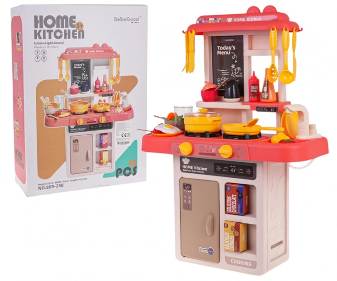 Interactive Kitchen Set with Lights Function Pink