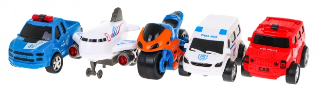 Set of 5 Pull-Back Vehicles for Kids 3+