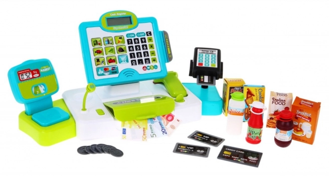 Realistic Kids Cash Register with Touch Panel and Scanner