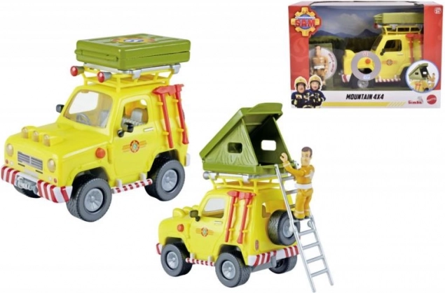 Tűzoltó Sam terepjáró 4x4 figurával 16 cm
