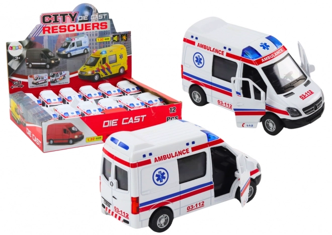 Model Ambulance with Opening Doors, Lights, and Sounds