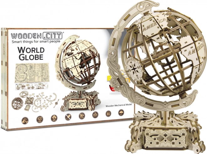 Wooden World Globe 3D Puzzle