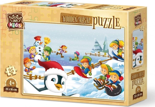 Art Puzzle Wooden Winter Sports Puzzle