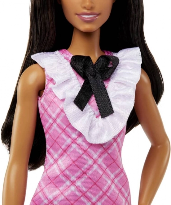 Trendy pink checkered dress