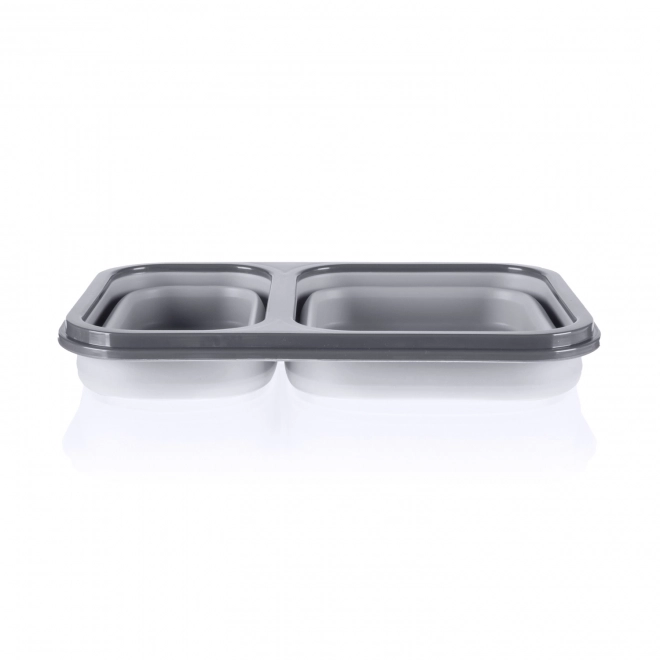 Silicone Lunch Box with Cutlery - Large, Dove Grey