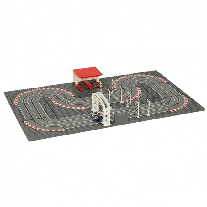 Electric Police Race Car Track with Construction Blocks