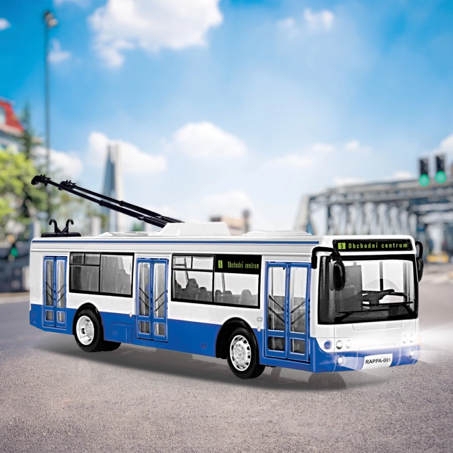 Trolleybus with Czech Announcements 28 cm Blue