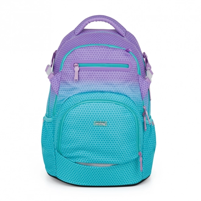 School Backpack in Ombre Blue and Pink