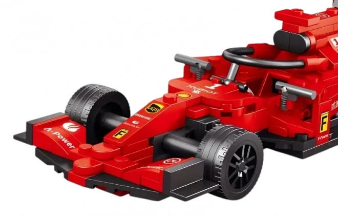 Red F1 Formula Racing Car Building Set