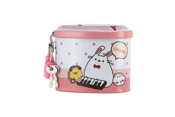 Tin Heart Money Box with Lock