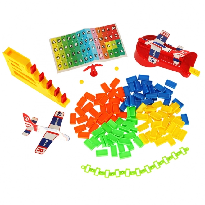 Educational Domino Blocks Airplane Launcher Set