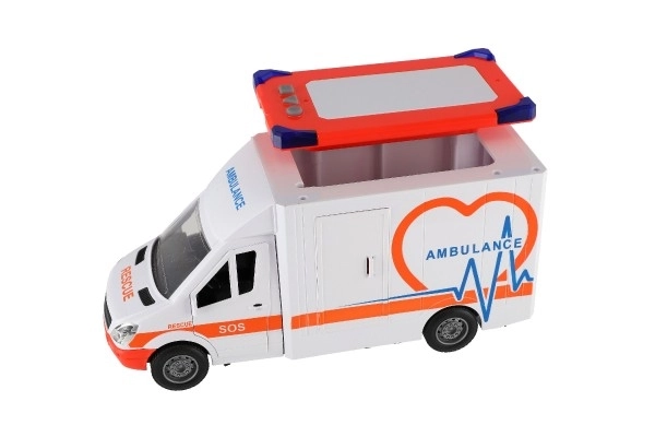 Plastic Ambulance Toy with Stretcher and Light & Sound